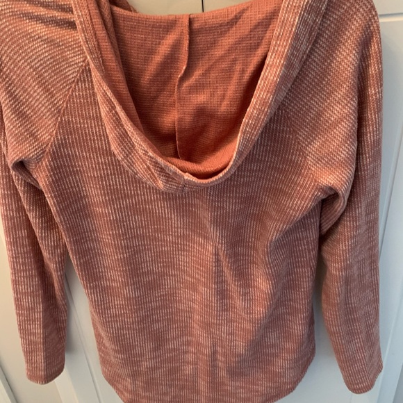 Hooded Pink Lace up Sweatshirt - Picture 2 of 4